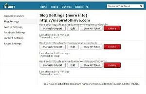 Triberr blog settings