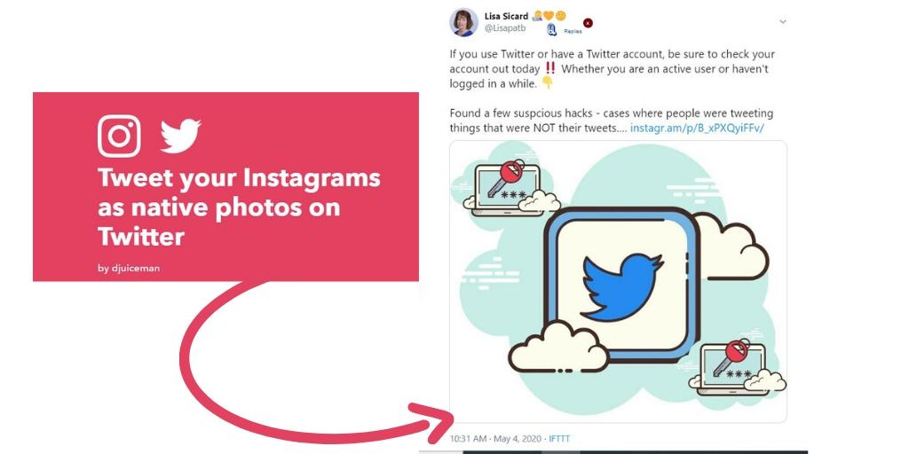 IFTTT for Instagram to tweet