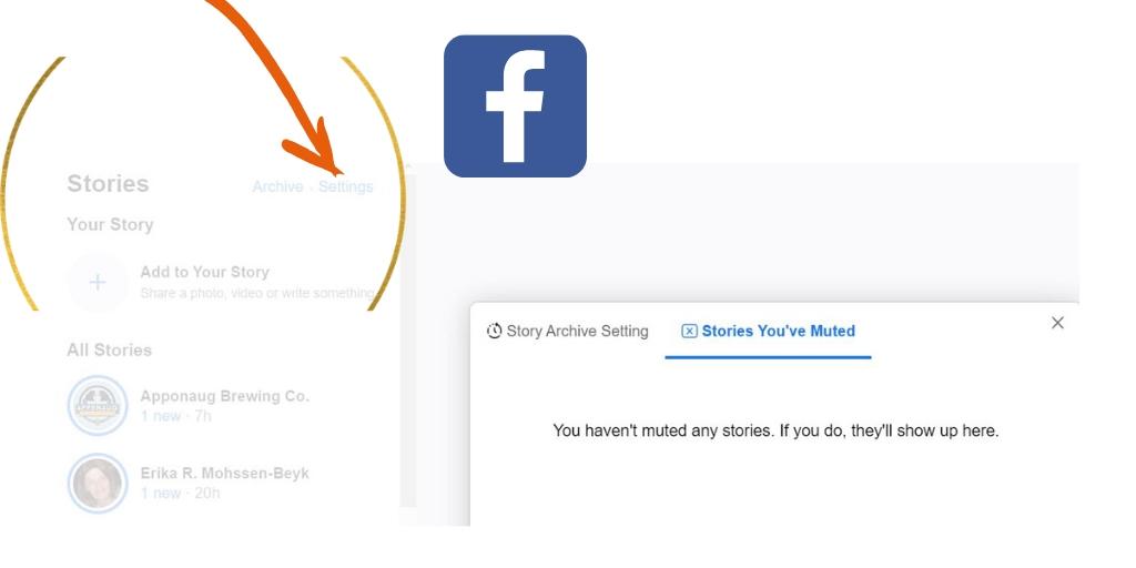 Facebook story settings in Facebook news feed