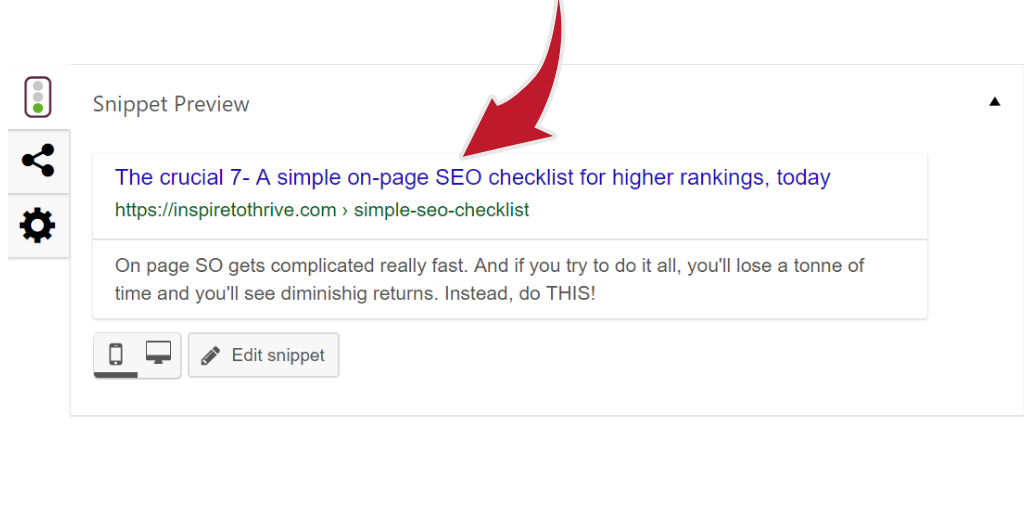 Simple SEO checklist- meta title