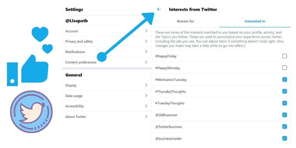 how to change twitter algorithm with interests