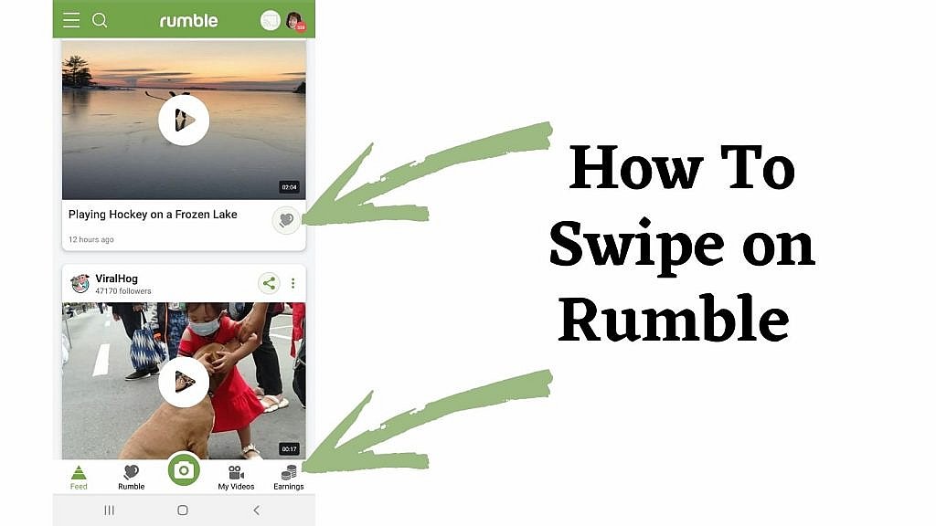 how to swipe on the Rumble app