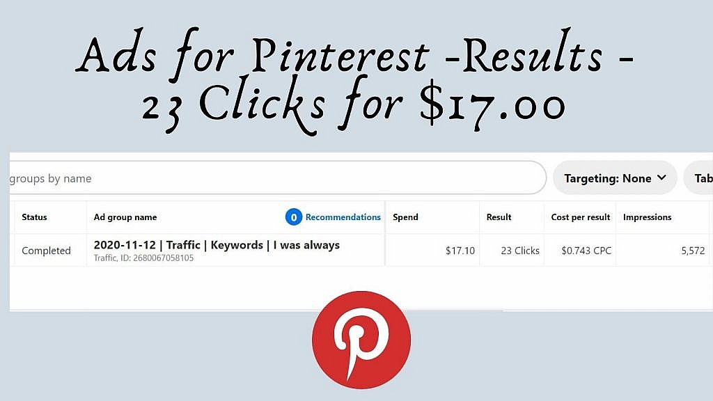 Pinterest ad results