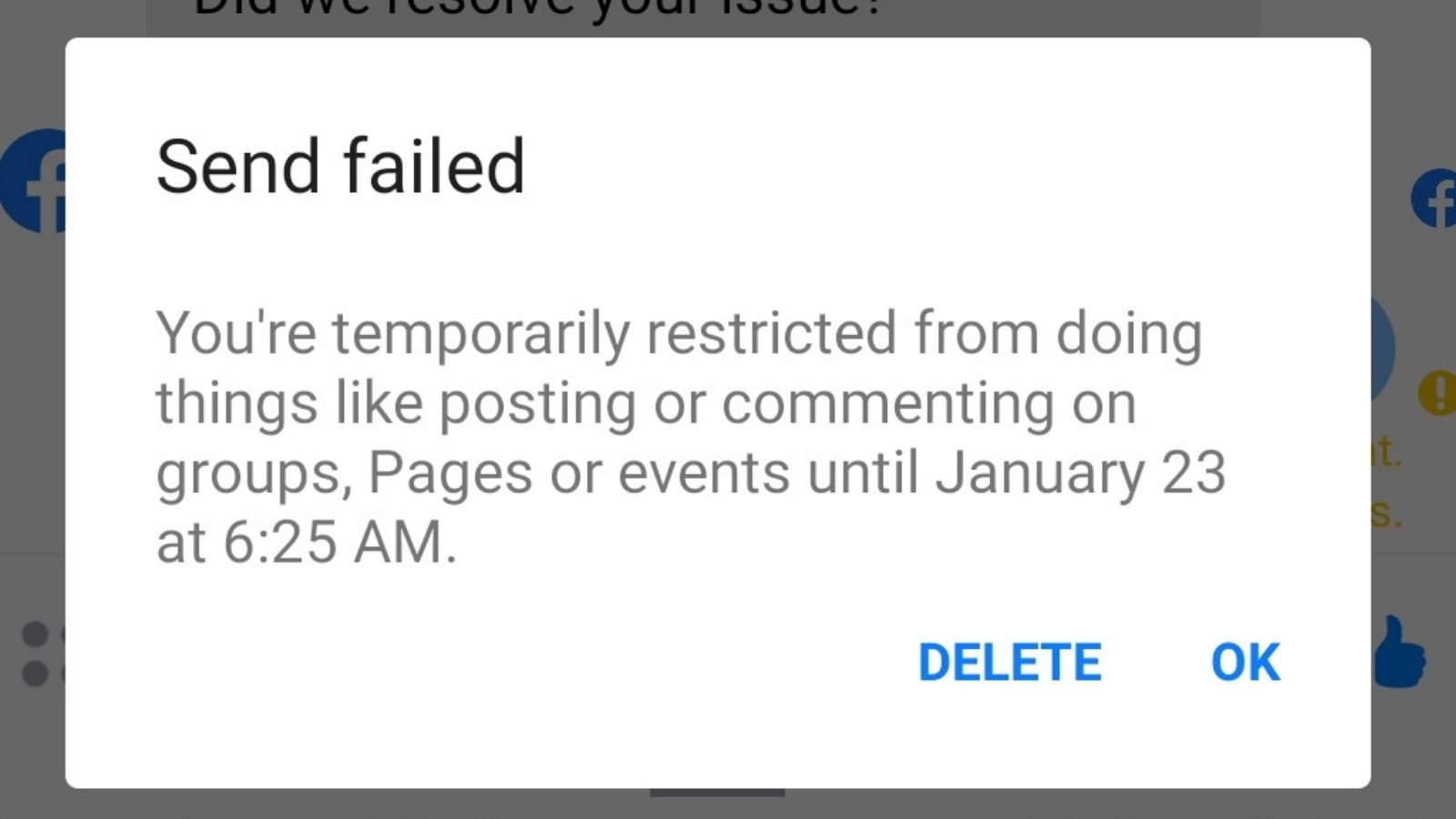 Facebook ban