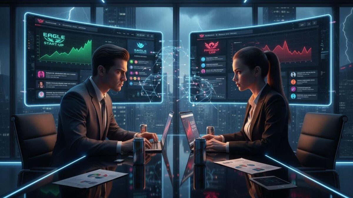 business rivals competing online