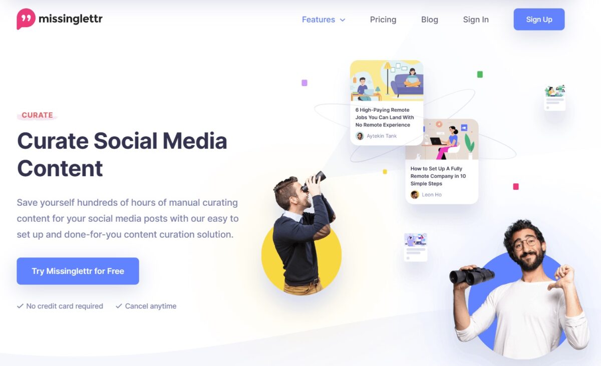 use Missing Lettr to schedule social media posts for 30 days like these people are doing here.