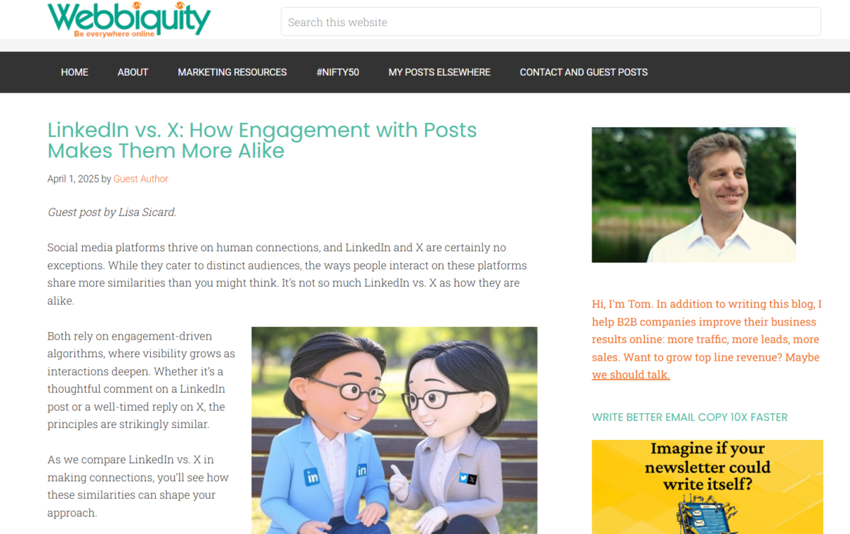 example of guest blogging on Webbiquity guest blog post example on webbiquity