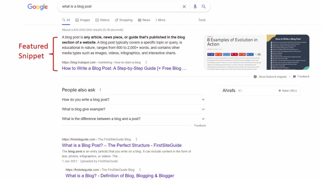 featured snippet