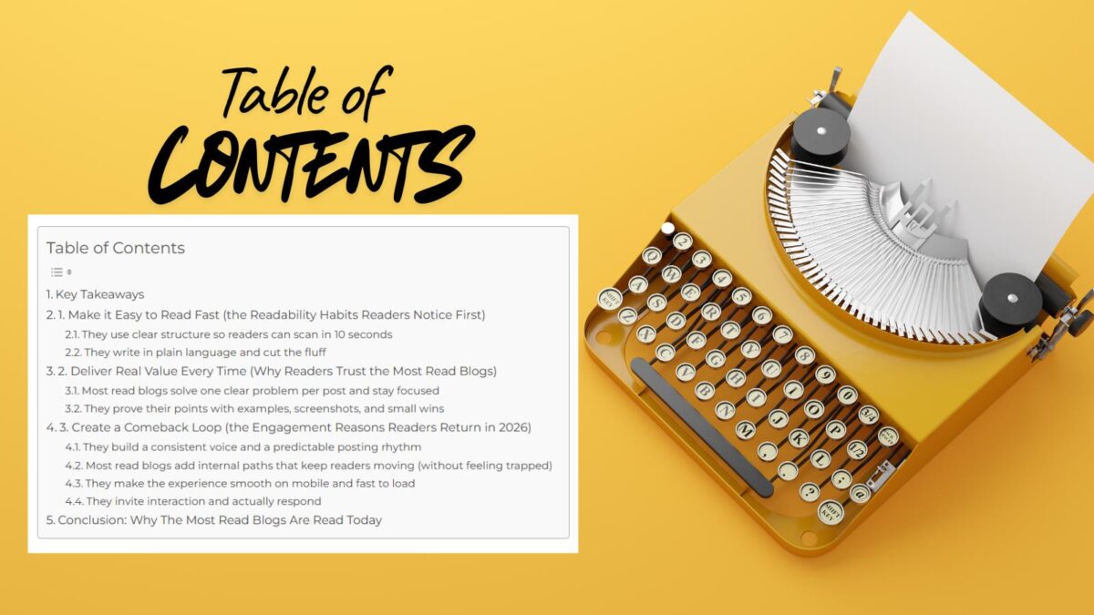 a table of contents is a digital roadmap for your blog readers