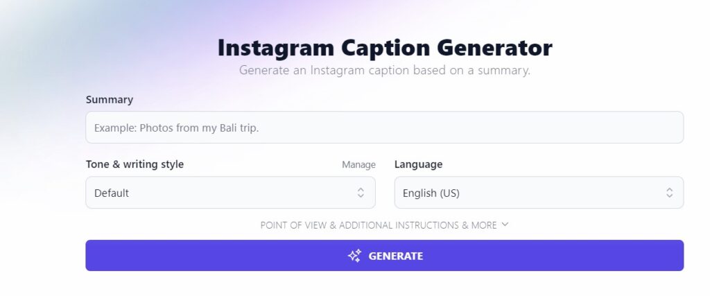 instagram caption generator