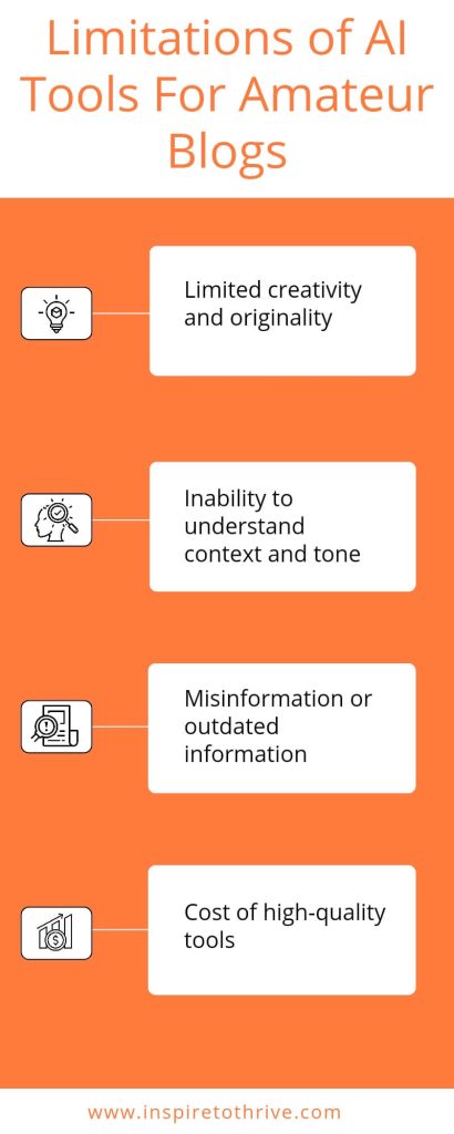 limitations ai tools for amateur blogs