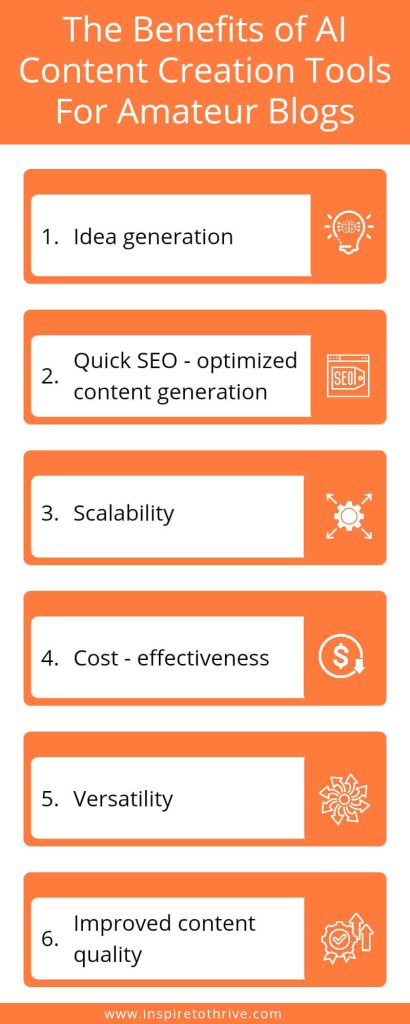 the benefits of AI content creation tools for amateur blogs