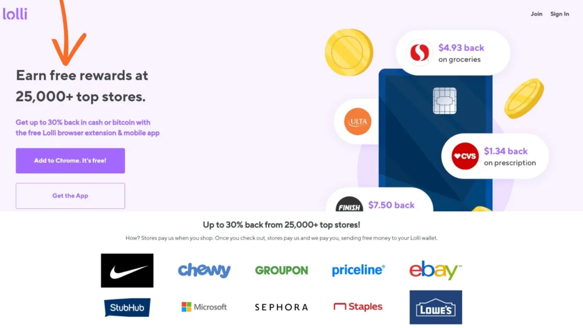 Use Lolli shopping rewards when you shop online to get free bitcoin.