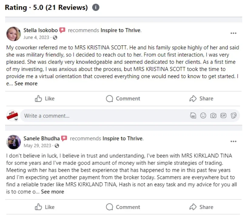 example of FB review