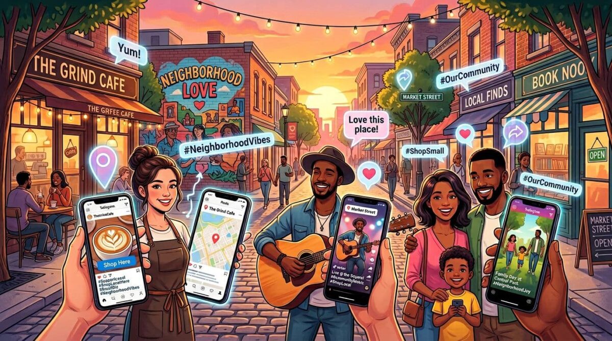 hyperlocal social media marketing in urban neighborhood