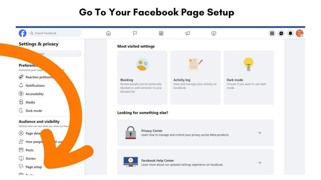 facebook page set up