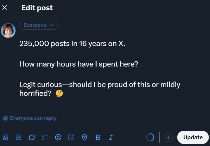 the edited post on x