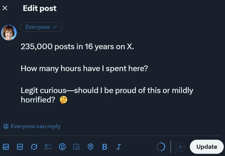 update your post the edited post on x