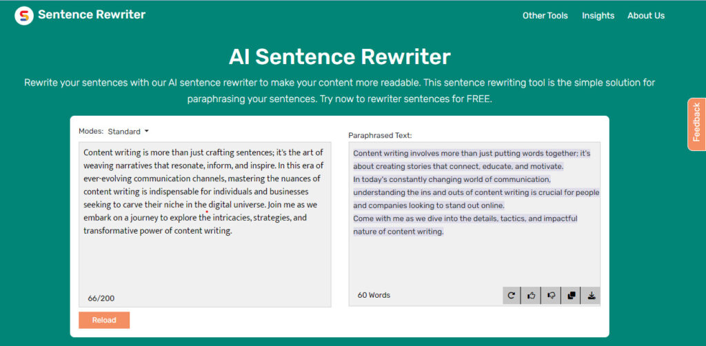 ai sentence rewriter