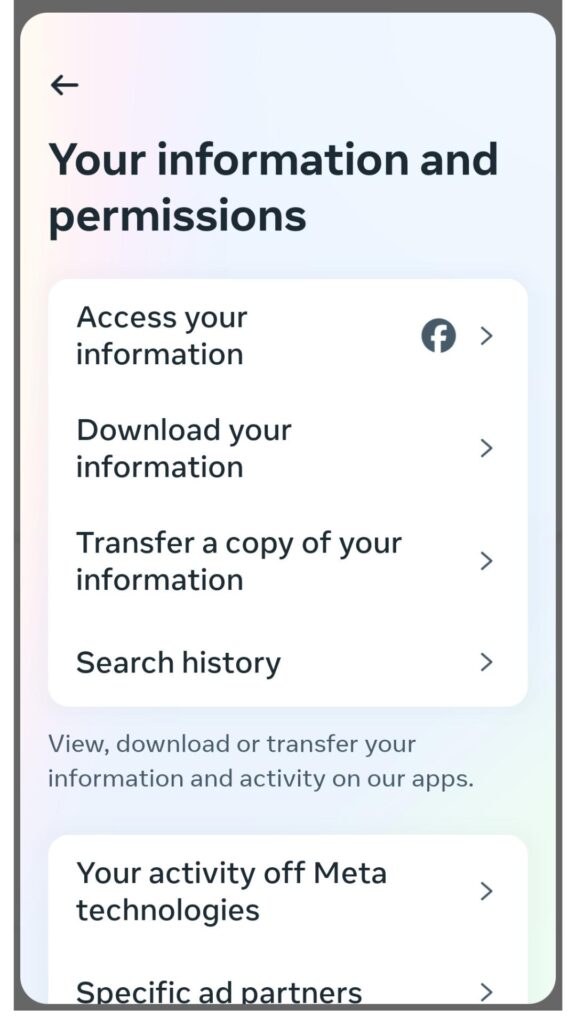 download your information