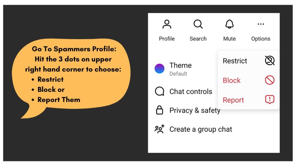 how to restrict or block comments on Insta