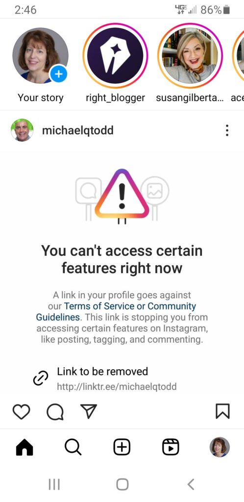 instagram suspension