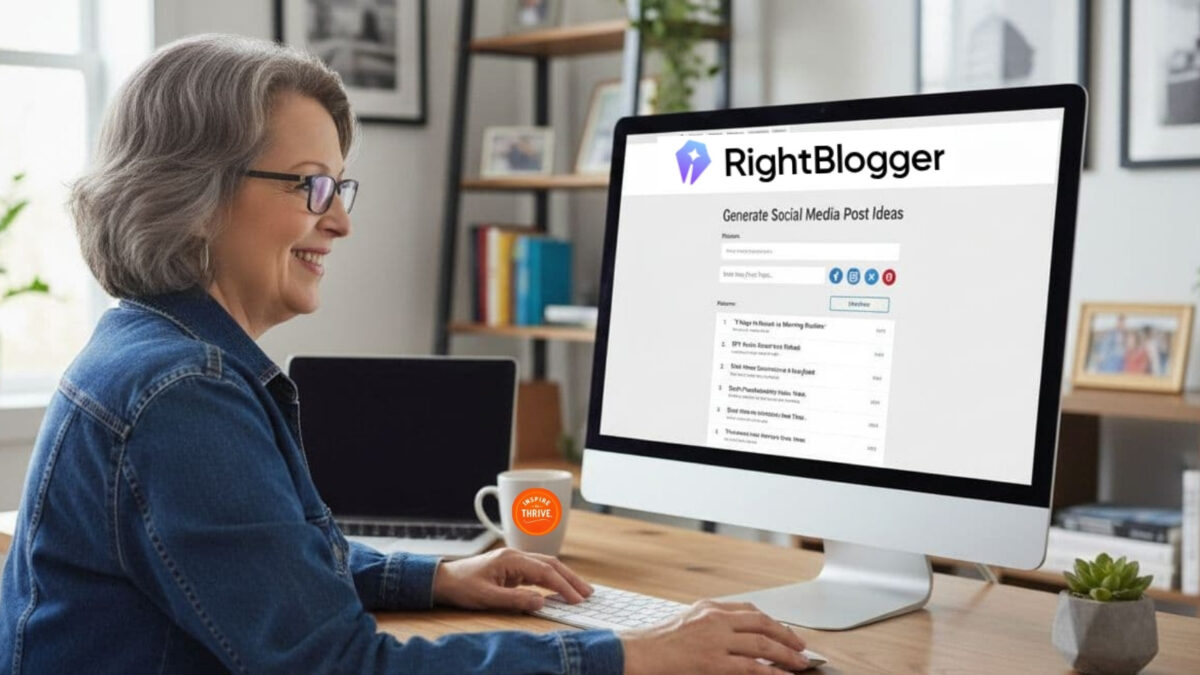 Lisa Sicard of Inspire To Thrive creating social media post ideas with the Right Blogger tool