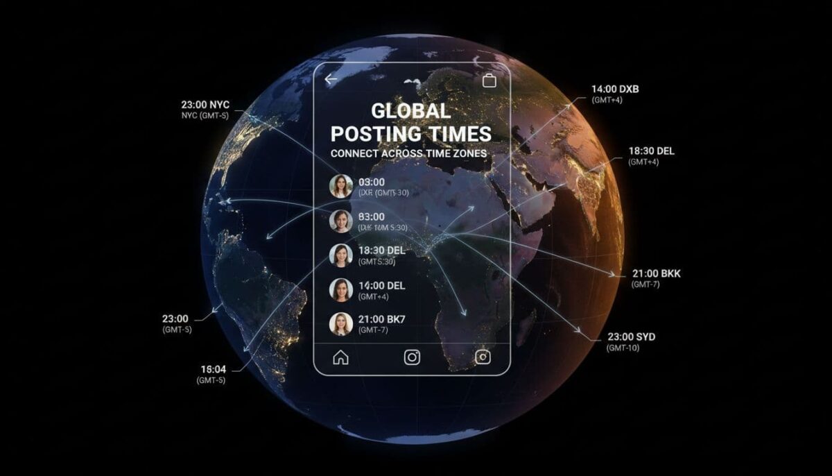 different times zones for posting on Instagram