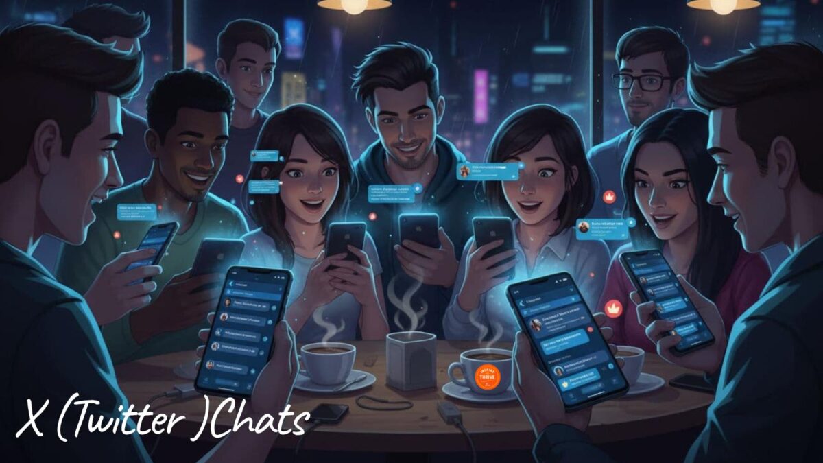 a group of people doing x twitter chats