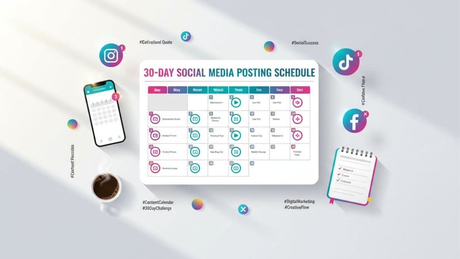 30-Day Social Media Posting Schedule for Small Businesses