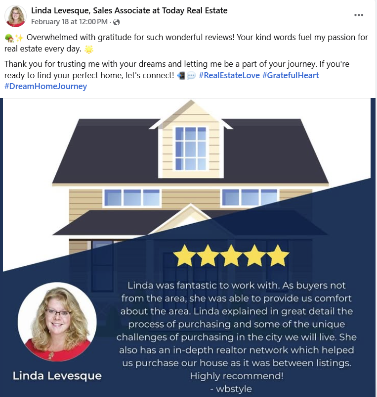 real estate testimonial on social media