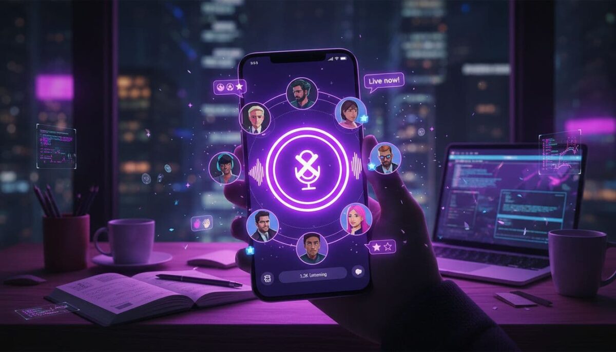 a Twitter space example on X on a mobile device