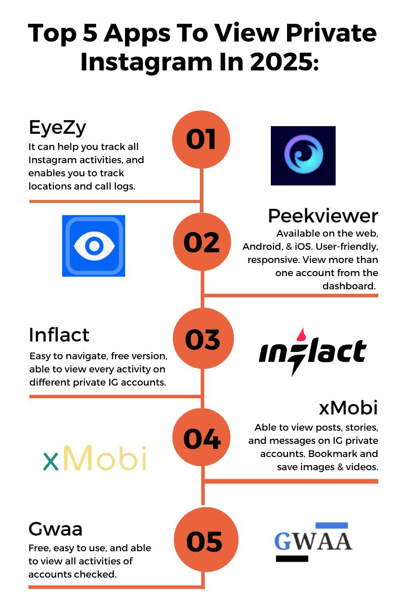 How To View Private Instagram In 2025 15+ Best Proven Ways Portrait Infographic apps to view a private instagram in 2025