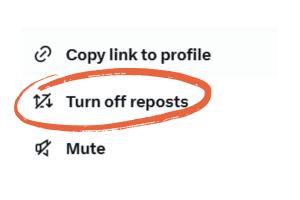 how to turn off reposts