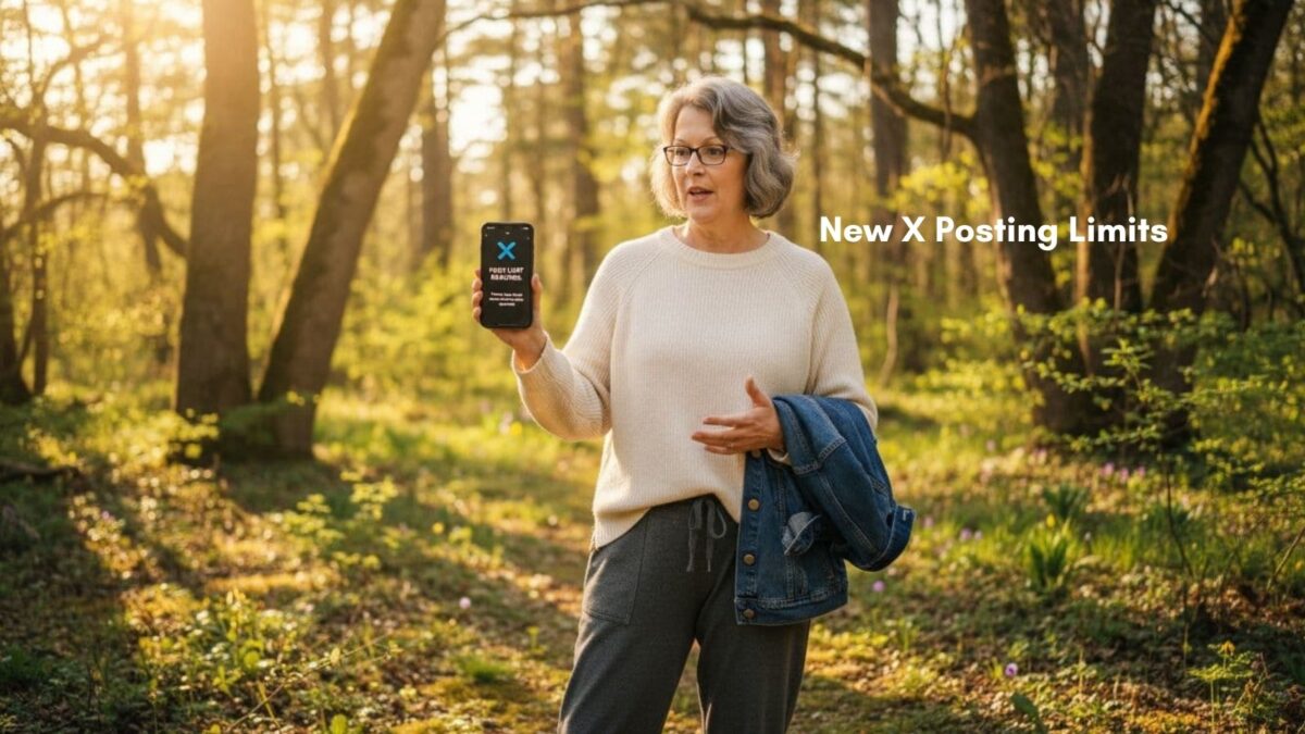 How many posts per day can you post on X shown by Lisa of Inspire To Thrive on a walk in the woods.