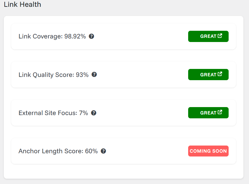 my latest link health report in link whisper plugin dashboard
