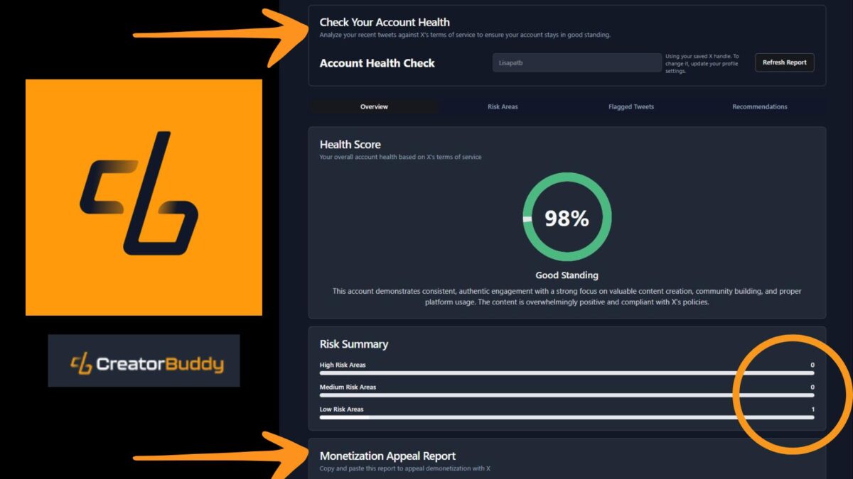 x twitter health grader report by creator buddy x twitter grader report by Creator Buddy