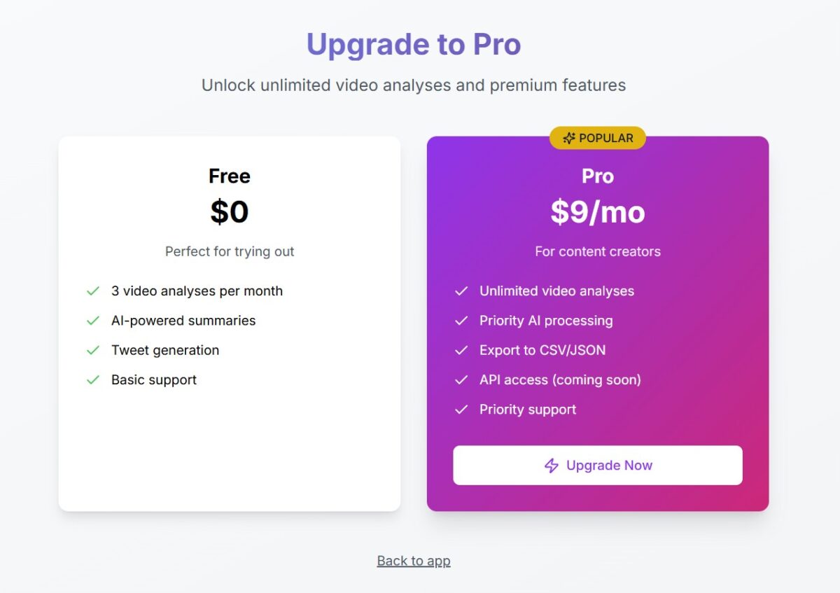 upgrade Video Buddy.io AI Tool Pricing