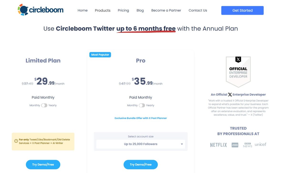 circleboom pricing for X (formerly Twitter)