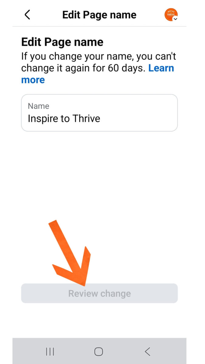 How to edit your Facebook page name on mobile device.
