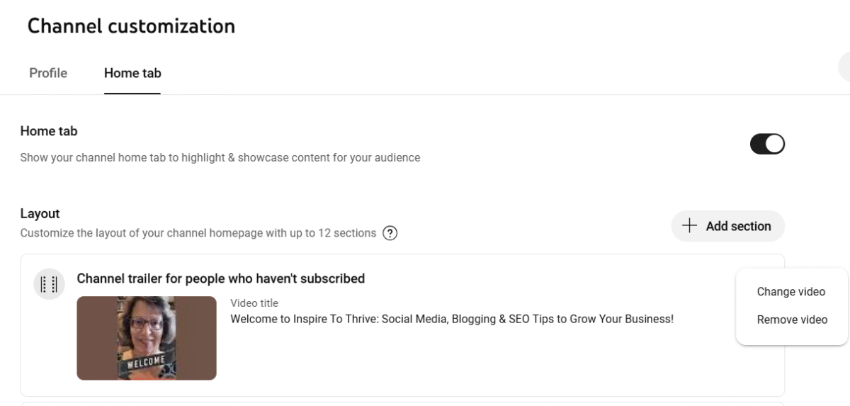 click on 3 dots change video for intro or remove