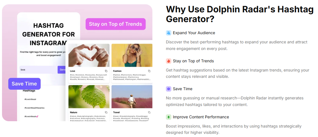 use Dolphin radar to increase your Instagram account's visibiilty