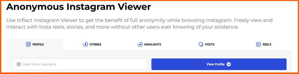 Inflact anonymous Instagram viewer app