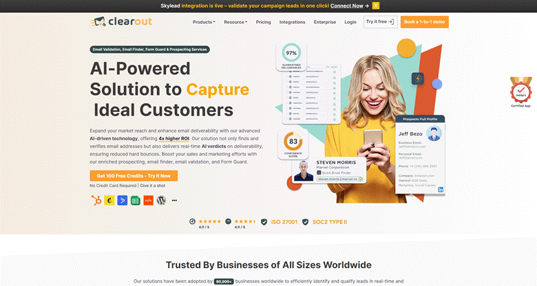 Clearout email verification tools