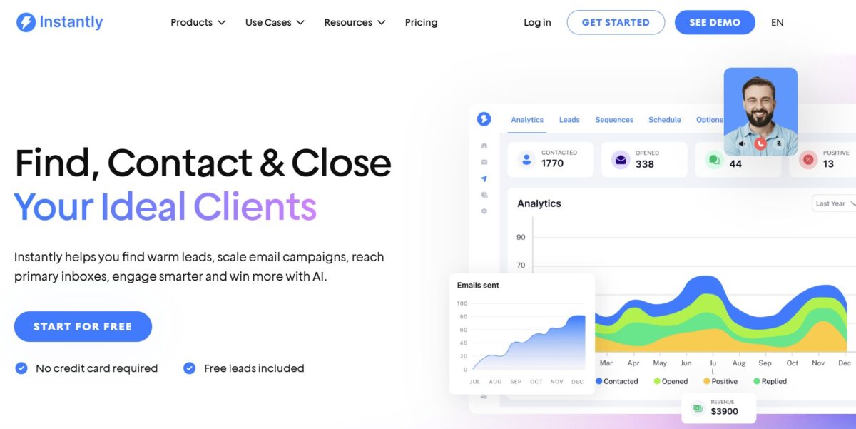 Instantly for finding leads