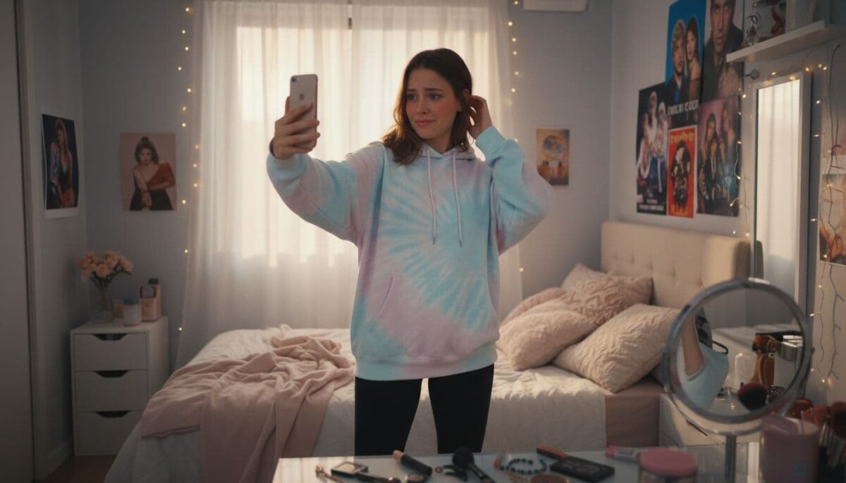 shy girl shy girl making a instagram reel