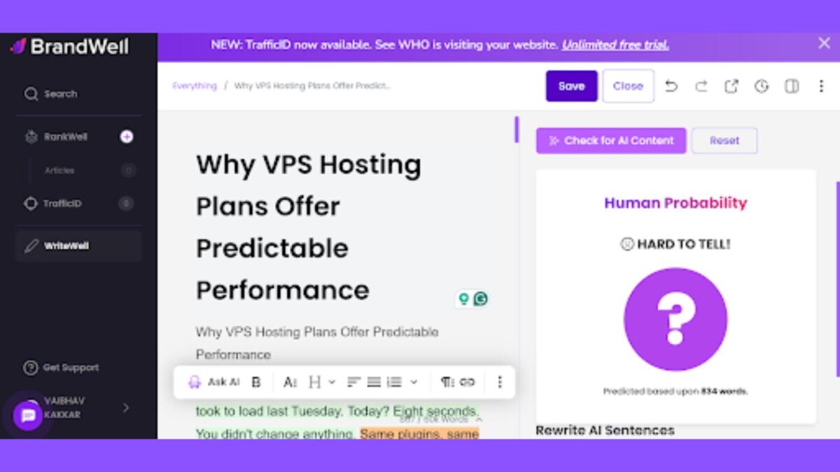 brandwell on VSP hosting plan