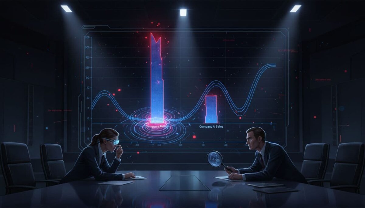 two people researching bias in numbers and statistics for their business