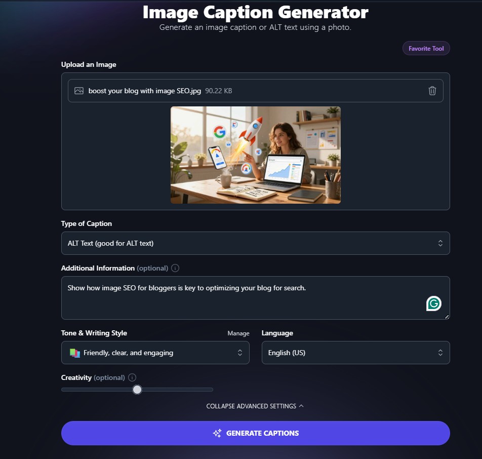 image caption generator by the right blogger an example of the image caption generator by the Right Blogger