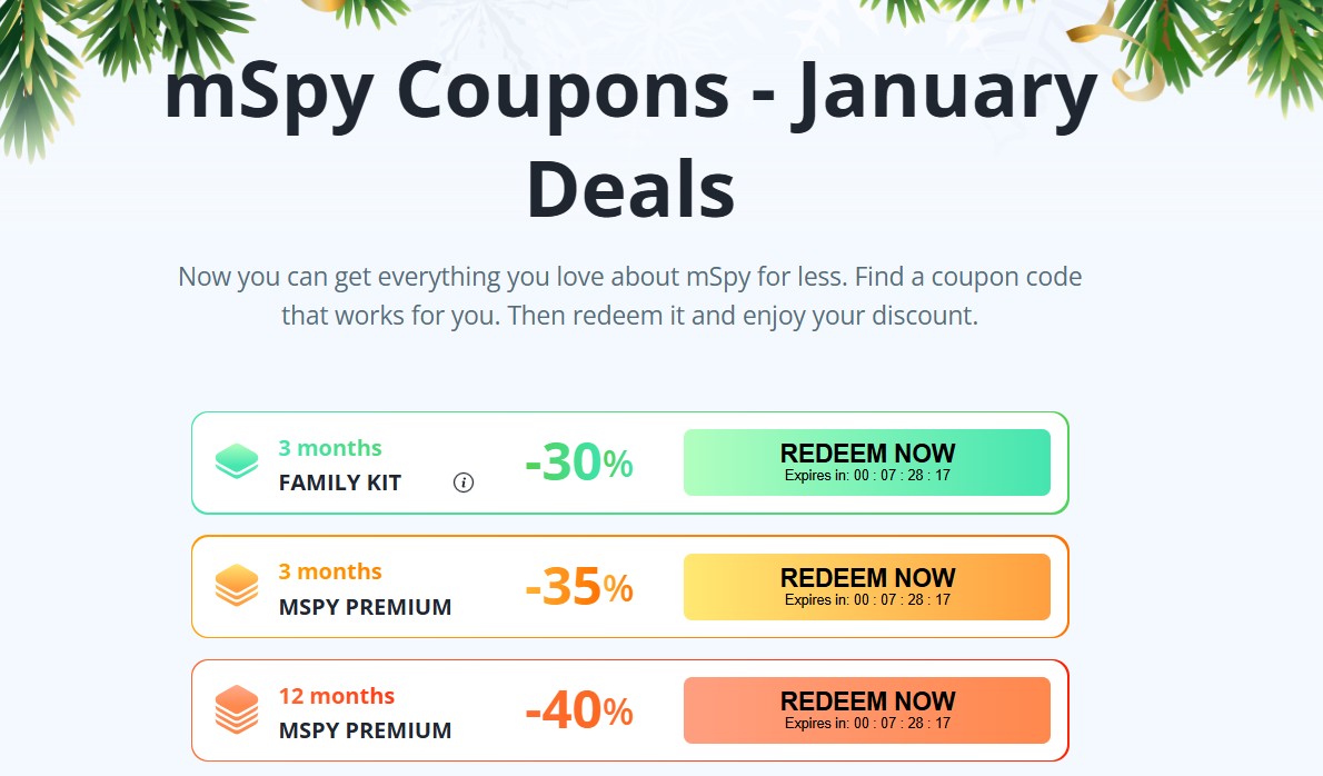 January mSpy deals for you